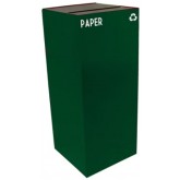 WITT GeoCube Square Recycling Receptacle w/ Slot Opening - 36 gallon, Green